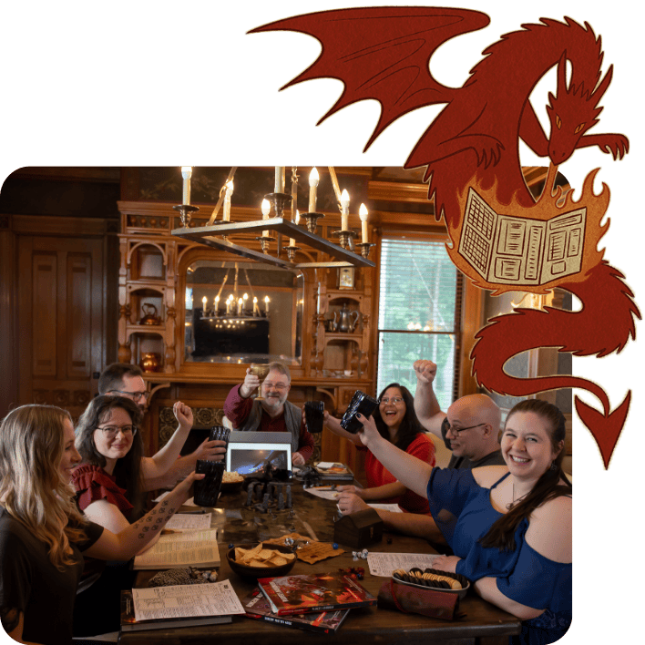 Dragon burning old GM screens